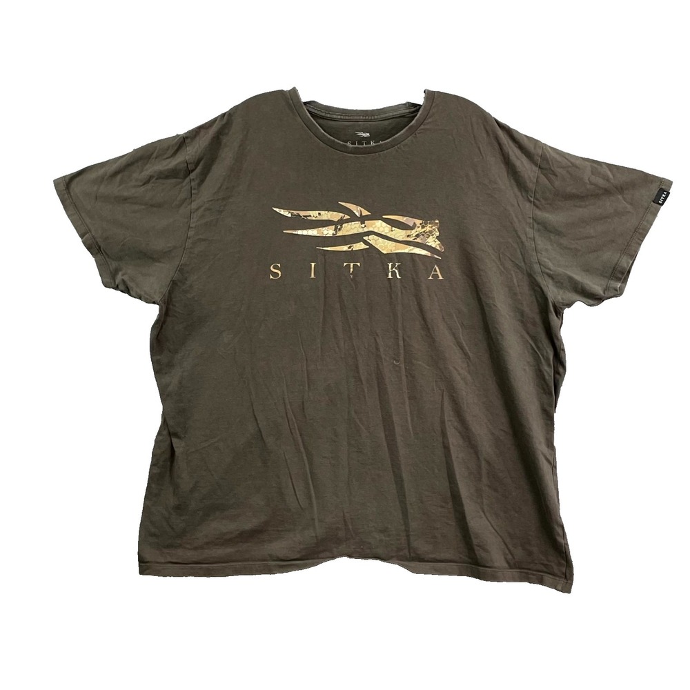 Sitka Gear T Shirt Men 2XL Brown Icon Marsh Graphic Print Hunter Fishing Outdoor